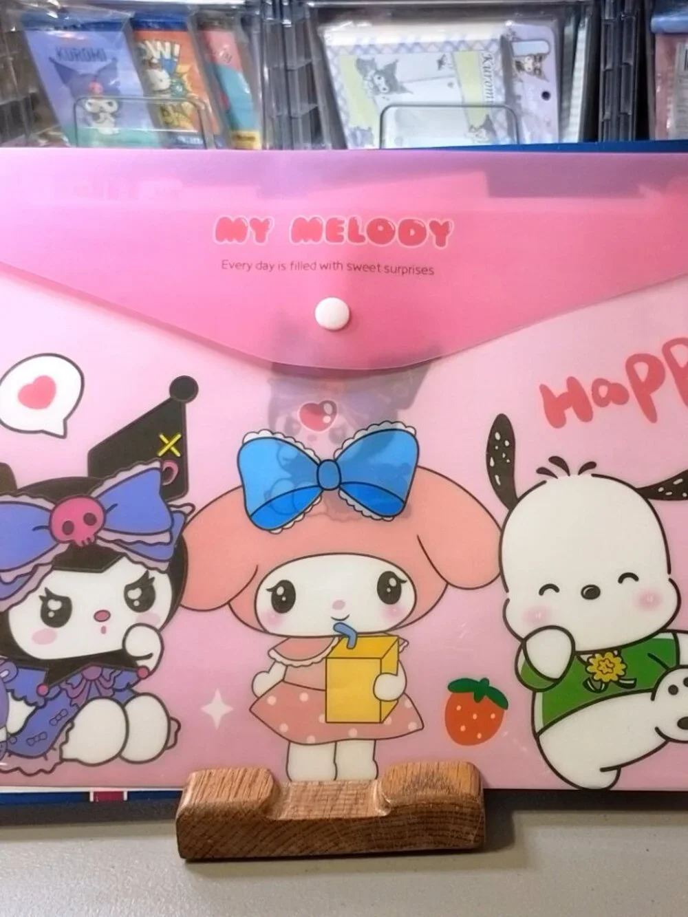 2750 Thickened Plastic Document Folder with Snap Closure Hello Kitty Charters